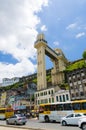 View of the Lacerda Elevator and the Todos os Santos Bay in Salvador, Bahia, Brazil Royalty Free Stock Photo