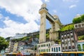 View of the Lacerda Elevator and the Todos os Santos Bay in Salvador, Bahia, Brazil Royalty Free Stock Photo