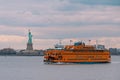 A view of lady Liberty and the staten island ferry Royalty Free Stock Photo