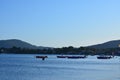 Boats in Laganas harbour in evening-Zakynthos.