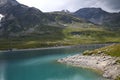 View of Lago Bianco and Lago Nero from Bernina pass Royalty Free Stock Photo