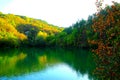 View at Lago di Boccafornace in Pievebovigliana, Valfornace (Macerata) with trees and waters