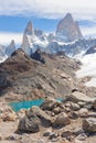 View of Laguna de los Tres and Fitz Roy, Patagonia Royalty Free Stock Photo