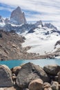 View of Laguna de los Tres and Fitz Roy, Patagonia Royalty Free Stock Photo