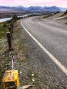 View of Lake Alexandrina from the road to mt john observatory, university of Canterbury, near lake Tekapo Royalty Free Stock Photo