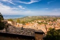 View of Lake Bolsena from the viewpoint of Montefiascone Italy Royalty Free Stock Photo