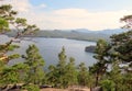 View of the lake Burabay or Borovoye from the mountain of Bolectau