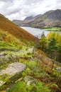 A view of Lake Buttermere from the path leading to haystacks