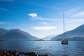 View of Lake Como with boat Royalty Free Stock Photo