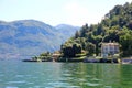 View on Lake Como coast and mountains from ship