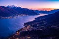 Panorama of Lake Como, looking south, from Musso. Royalty Free Stock Photo