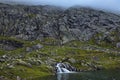 View of the lake Ekkjeskartjorna on the scenic route Ryfylke in Norway