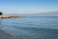 View of the Lake Garda beach during winter, from Peschiera del G Royalty Free Stock Photo