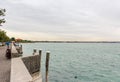 View  of Lake Garda from the promenade of the Sirmione town in Lombardy, northern Italy Royalty Free Stock Photo