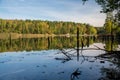 View of lake in geo park in Leknica Royalty Free Stock Photo