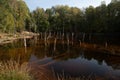 View of lake in geo park in Leknica Royalty Free Stock Photo