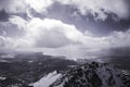 A view of the lake Hovsgol from the top of mount Munch-Sardyk. Royalty Free Stock Photo