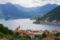 View of Lake Iseo and Monte Isola, Italy. Italian landscape Royalty Free Stock Photo