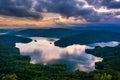 View of Lake Jocassee at sunset, from Jumping Off Rock, South Ca Royalty Free Stock Photo
