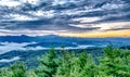 View of Lake Jocassee at sunset, from Jumping Off Rock, South Carolina Royalty Free Stock Photo