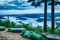 View of Lake Jocassee at sunset, from Jumping Off Rock, South Carolina Royalty Free Stock Photo