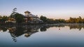 Springfield Lakes, Ipswich City, Australia - Tuesday 24th July, 2018: View of the lake and local business in Springfield Lakes