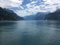 View of Lake Lucerne and Alps from Brunnen, Switzerland