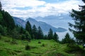 View of Lake Lucerne on the slope from Mount Rigi, Switzerland Royalty Free Stock Photo