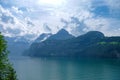 View of Lake Lucerne on the slope from Mount Rigi, Switzerland Royalty Free Stock Photo