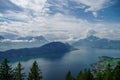 View of Lake Lucerne on the slope from Mount Rigi Royalty Free Stock Photo