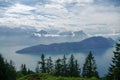 View of Lake Lucerne on the slope from Mount Rigi Royalty Free Stock Photo