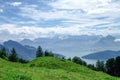 View of Lake Lucerne on the slope from Mount Rigi Royalty Free Stock Photo