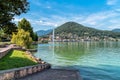 View of Lake Lugano-Ceresio from Lavena Ponte Tresa Royalty Free Stock Photo