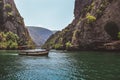 View of the lake in the Matka canyon in the vicinity of Skopje, Republic of North Macedonia Royalty Free Stock Photo