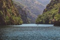 View of the lake in the Matka canyon in the vicinity of Skopje, Republic of North Macedonia Royalty Free Stock Photo