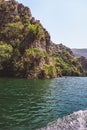 View of the lake in the Matka canyon in the vicinity of Skopje, Republic of North Macedonia Royalty Free Stock Photo