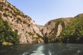 View of the lake in the Matka canyon in the vicinity of Skopje, Republic of North Macedonia Royalty Free Stock Photo