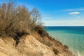 View of Lake Michigan from atop a sandy bluff Royalty Free Stock Photo