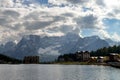 The view of lake Misurina, Italian Dolomites Royalty Free Stock Photo