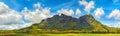 View of a lake and mountains. Mauritius. Panorama Royalty Free Stock Photo