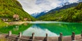 View of the lake near Villa Di Chiavenna, Alps,