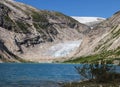 View From The Lake Nigardsbrevatnet To The Glacier Nigardsbreen In Jostedalsbreen National Park Royalty Free Stock Photo