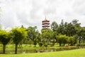 View Of A Lake And Pagoda Tower In Chinese Garden, SIngapore. Royalty Free Stock Photo