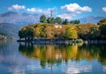 The waterfront of Lake Pamvotis in Ioannina, Greece