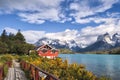 Lake Pehoe, Torres Del Paine National Park, Patagonia, Chile Royalty Free Stock Photo