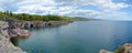 View of Lake Superior shore looking North East from Shovel Point, Tettegouche State Park, Minnesota Royalty Free Stock Photo