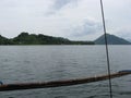 A view of Lake Taal from a Bangka outrigger boat, Philippines Royalty Free Stock Photo