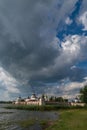 View from lake to Kirillo-Belozersky monastery. Monastery of the Russian Orthodox Church, located within the city of Kirillov, Royalty Free Stock Photo