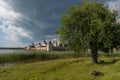 View from lake to Kirillo-Belozersky monastery. Monastery of the Russian Orthodox Church, located within the city of Kirillov Royalty Free Stock Photo