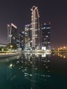 View from Lake to Skyscrapers, Dubai Royalty Free Stock Photo